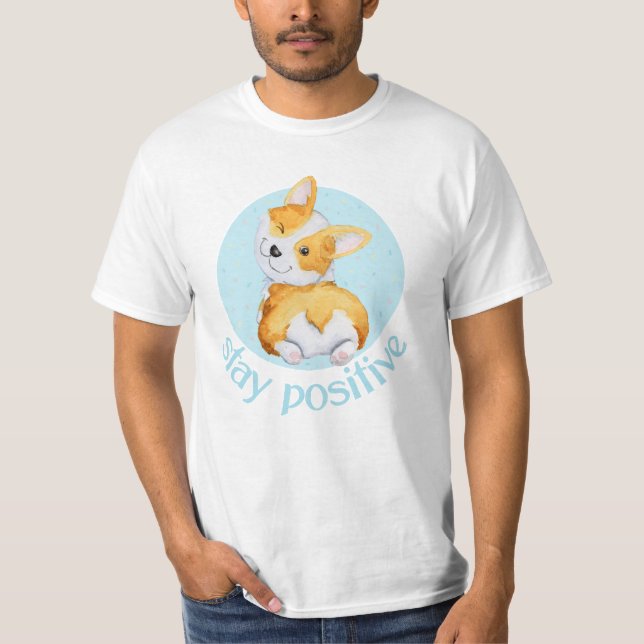 Cute Corgi Puppy Hund T Shirt (Framsida)