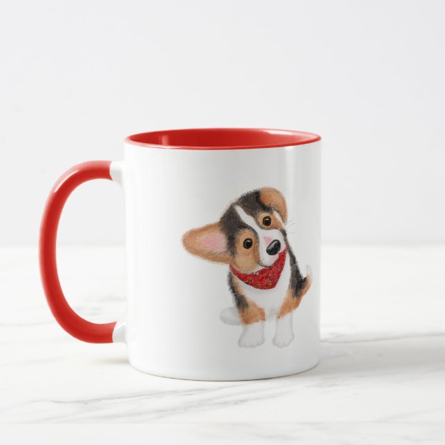 Cute corgi puppy personlig mugg (Vänster)