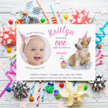 Cute Corgi 🐶 Puppy Rosa Photo First Birthday