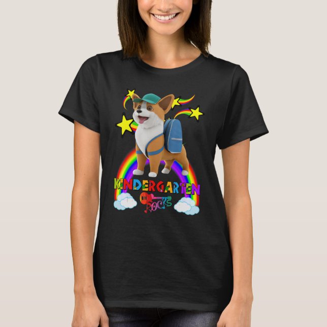 Cute Corgi Puppy-ryggsäck, basket KINDERGARTE T Shirt (Framsida)