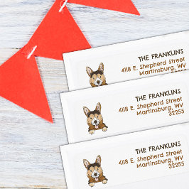 Cute Corgi Returadress Returadress Etikett