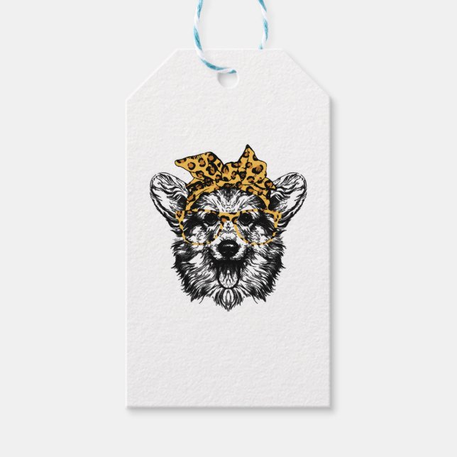 Cute Corgi Rolig hund Älskare Gift Presentetikett (Framsidan)