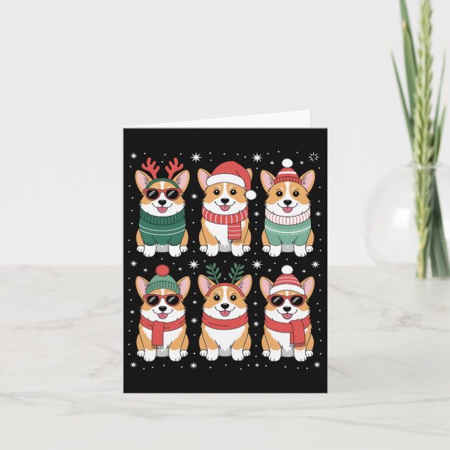 Cute Corgi Santa Hat jul Kort (Framsida)