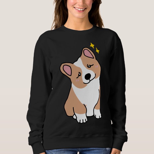 Cute Corgi Smiling Hund T Shirt (Framsida)