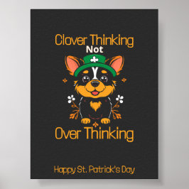 Cute Corgi St. Patrick-Day Poster