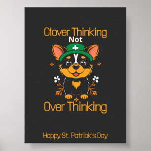 Cute Corgi St. Patrick-Day Poster