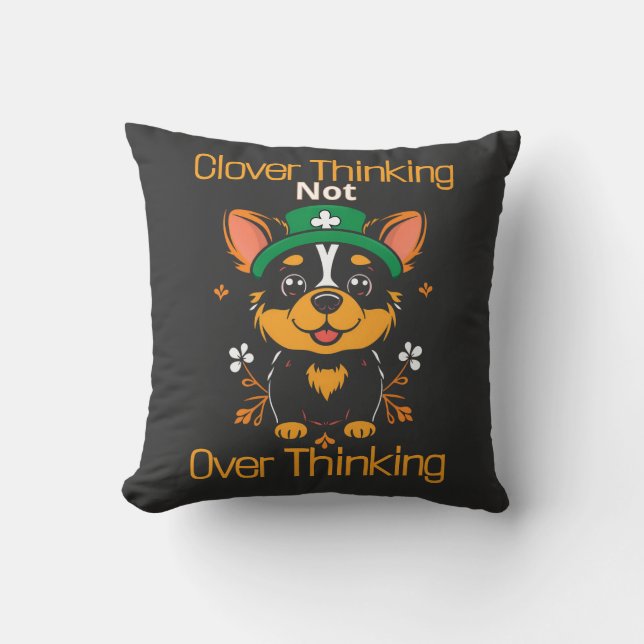 Cute Corgi St. Patrick's Day Pillow-Personlig Kudde (Framsida)