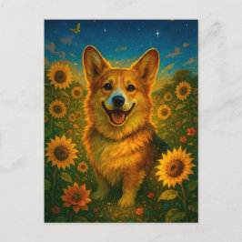 Cute Corgi Sunrows Welsh Corgi Queen Postcard Vykort