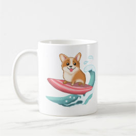 Cute Corgi Surfing Kaffemugg