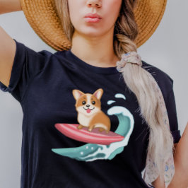 Cute Corgi Surfing T Shirt