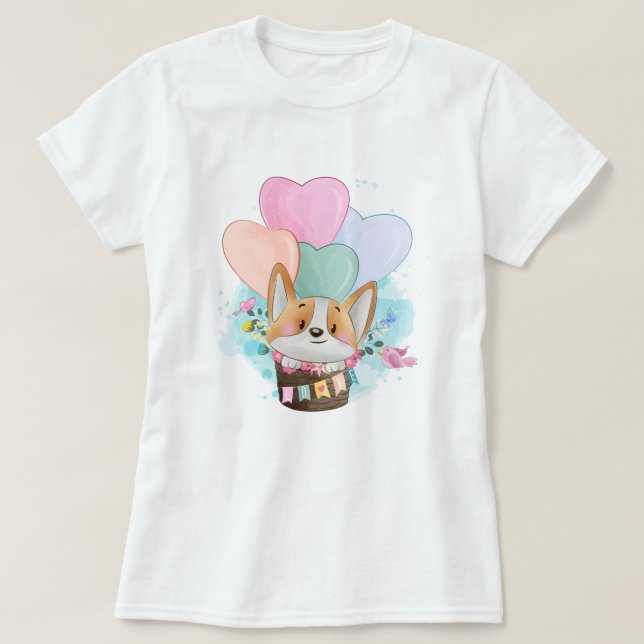 Cute Corgi T-Shirt (Design framsida)