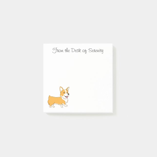 Cute Corgi Tecknad Puppy Hund älskare Post-it Block (Framsida)