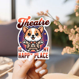 Cute Corgi Theater är min Lycklig Ställe Klistermärken