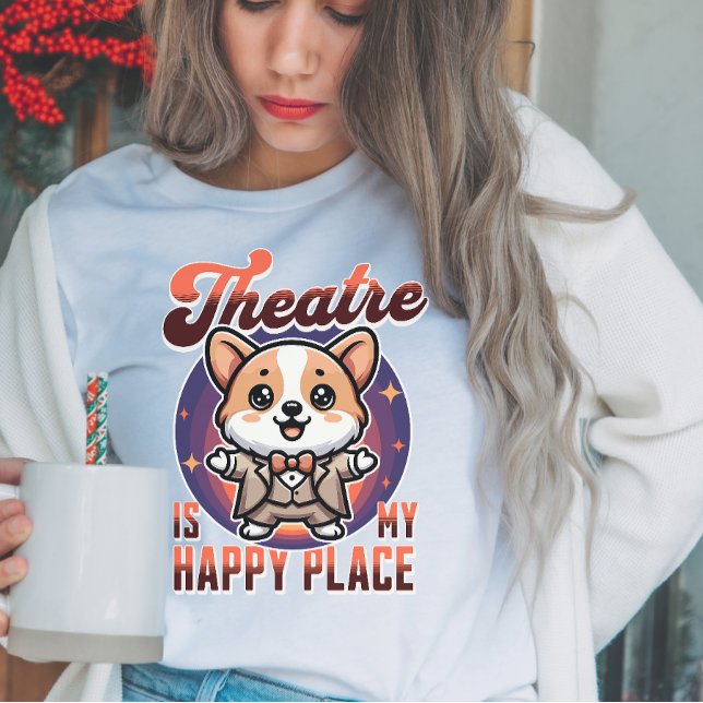Cute Corgi Theater är min Lycklig Ställe T Shirt (Skapare uppladdad)