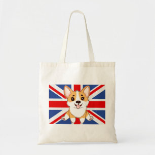 Cute Corgi UK Flagga Tygkasse