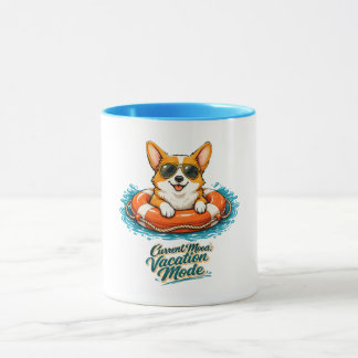 Cute Corgi "Vacation Mode" Summer Design Mugg