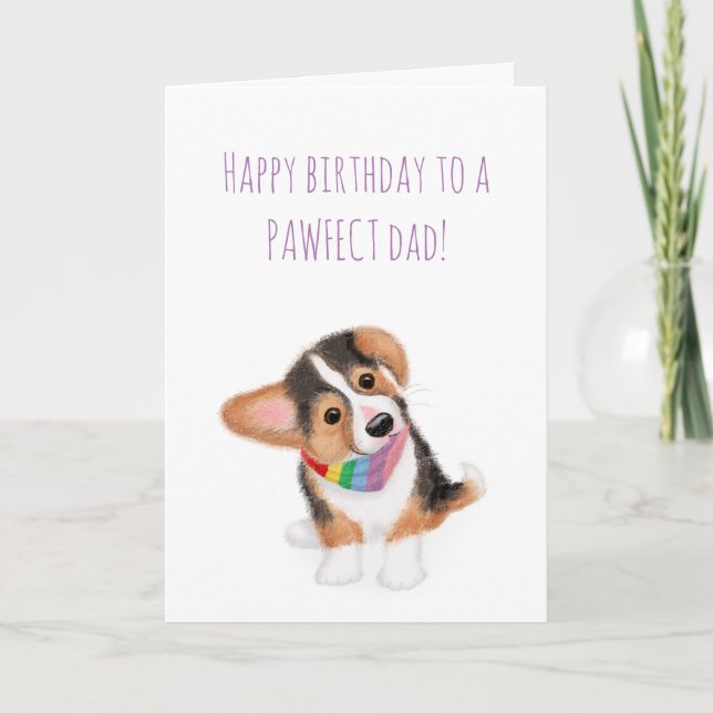 Cute Corgi-valpingyfödelsebevis från hund Kort (Framsida)