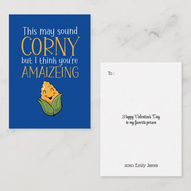 Cute Corny Fantastisk Pun Funny Kids Alla hjärtans Anteckningskort (Fram/baksida)