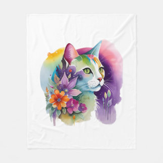 Cute cosmic bohemian cat fleecefilt