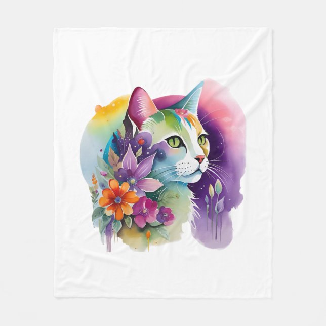 Cute cosmic bohemian cat fleecefilt (Framsidan)