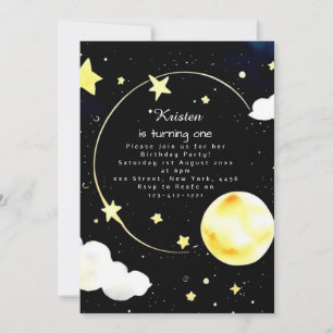 Cute Cosmic Children Birth Inbjudningar