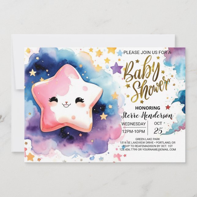 Cute Cosmic Dreamscape Baby Shower Inbjudningar (Framsida)