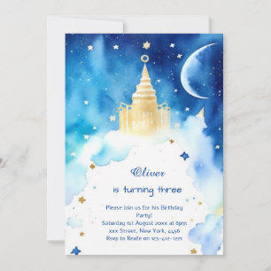 Cute Cosmic Galactic Birthday Inbjudningar
