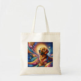 Cute Cosmic Lycklig rolig hund shopping tote bags Tygkasse