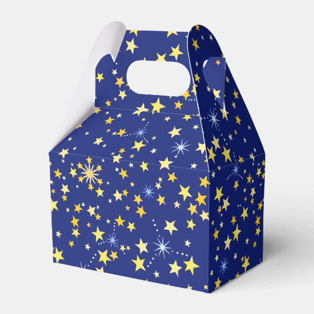 Cute Cosmic Mönster Starry Night Galaxy Navy Blue Presentaskar (Framsidan Sidan)