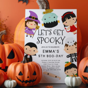 Cute Costume Halloween Birthday Inbjudningar