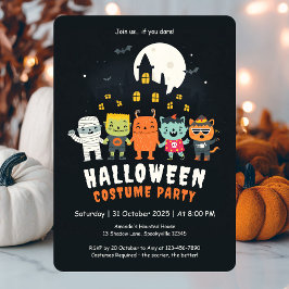 Cute Costume Halloween fest Inbjudningar