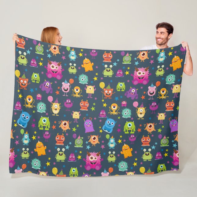 Cute Costume Monster Halloween fest Mönster Fleecefilt (På plats)