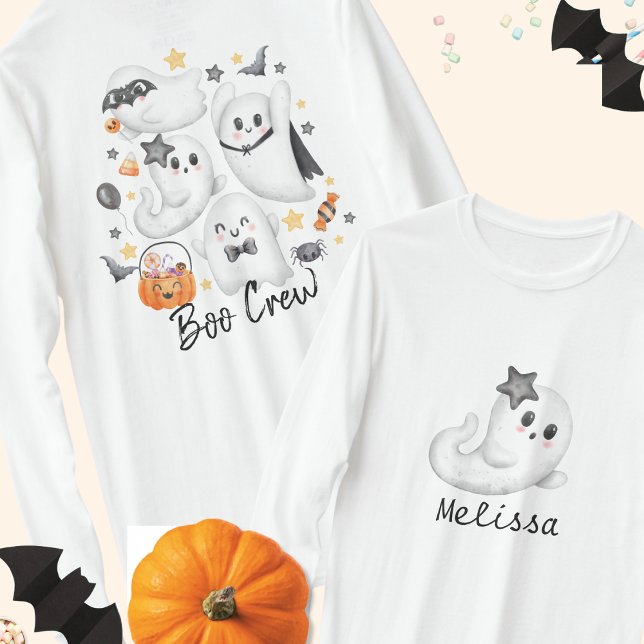 Cute Costume Spooky Ghost Pumpkin Boo Crew T Shirt (Skapare uppladdad)