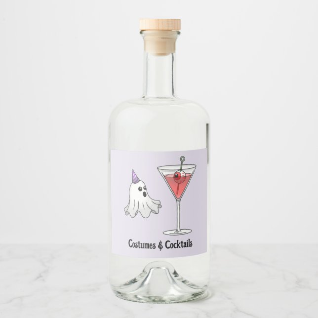 Cute Costumes & Creepy Cocktails Spritflaskor Etikett (Framsida)