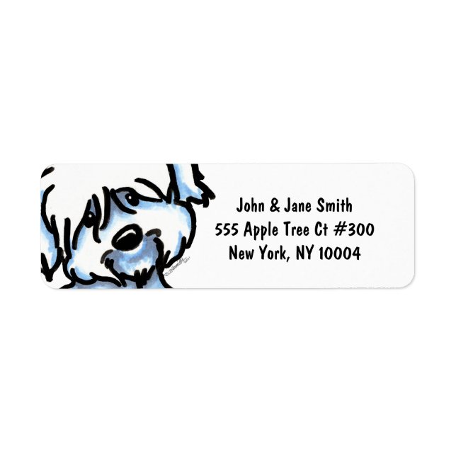 Cute Coton de Tulear Personlig Returadress Etikett (Framsidan)