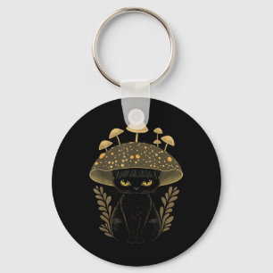 Cute Cottagecore Aesthetic Cat Mushroom Women Kids Nyckelring