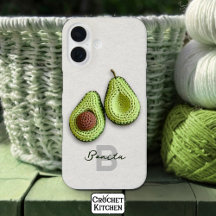 Cute Cottagecore Crochet Avocado Monogram Namn