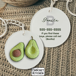 Cute Cottagecore Crochet Avocado Monogram Namn