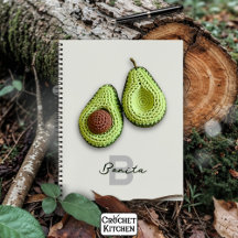 Cute Cottagecore Crochet Avocado Monogram Namn