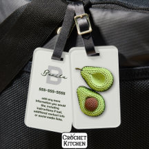 Cute Cottagecore Crochet Avocado Monogram Namn