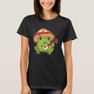 Cute Cottagecore Frog with Toadstool Mushroom Hat T Shirt