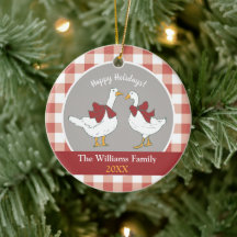 Cute Cottagecore Land Geese Red Grått