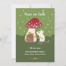 Cute Cottagecore Mouse Red Mushroom House Grönt