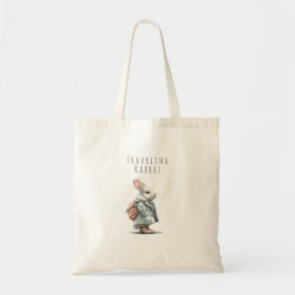 Cute Cottagecore Traveling Rabbit Illustration Tygkasse