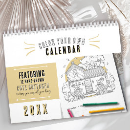 Cute Cottages varje år Färg din egen Kalender