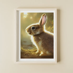 Cute Cottontail Wildlife Porträtt Poster