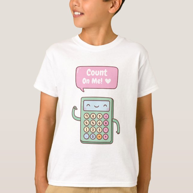 Cute Count on Me Calculator Doodle T Shirt (Framsida)