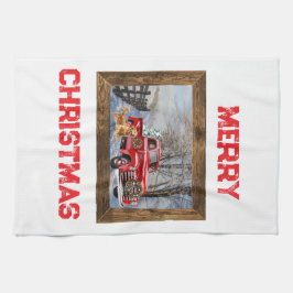 Cute Country Christmas Holiday Farm Kitchen Towel Kökshandduk