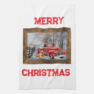 Cute Country Christmas Holiday Farm Kitchen Towel Kökshandduk