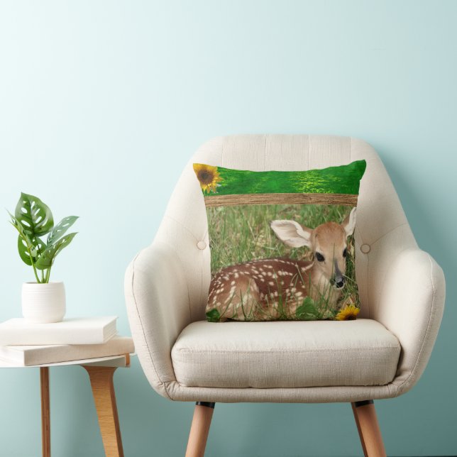 Cute Country Living Deer Throw Pillow Kudde (Stol)